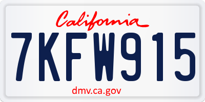 CA license plate 7KFW915
