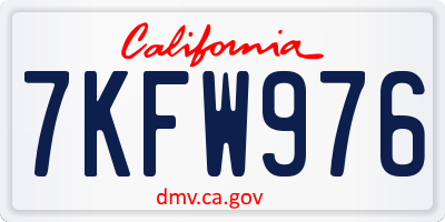 CA license plate 7KFW976