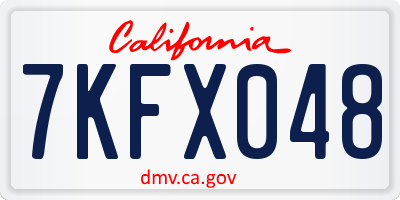 CA license plate 7KFX048