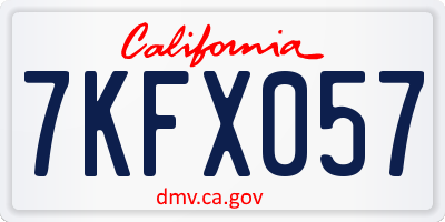 CA license plate 7KFX057