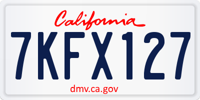 CA license plate 7KFX127