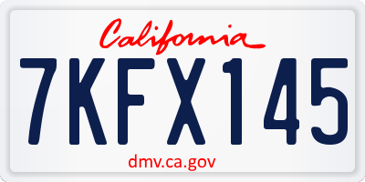 CA license plate 7KFX145
