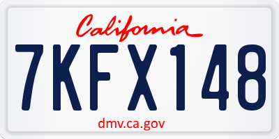 CA license plate 7KFX148