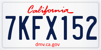CA license plate 7KFX152