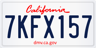CA license plate 7KFX157
