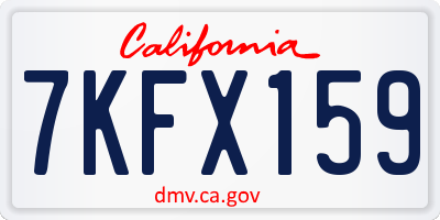 CA license plate 7KFX159