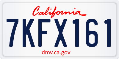 CA license plate 7KFX161