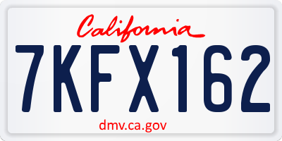 CA license plate 7KFX162