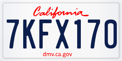 CA license plate 7KFX170
