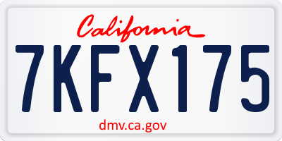 CA license plate 7KFX175