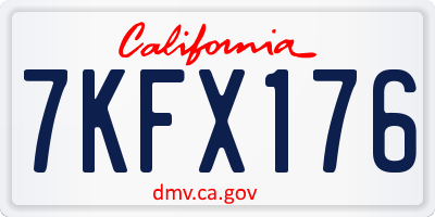 CA license plate 7KFX176