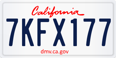 CA license plate 7KFX177