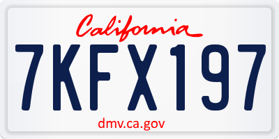 CA license plate 7KFX197