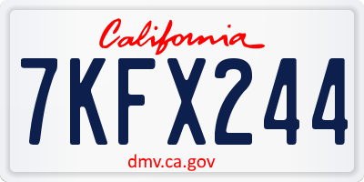 CA license plate 7KFX244