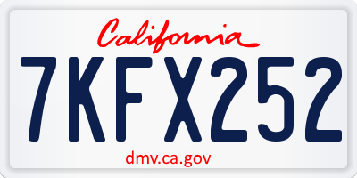 CA license plate 7KFX252