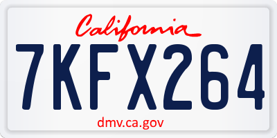 CA license plate 7KFX264