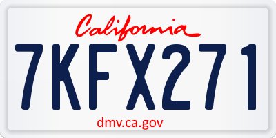 CA license plate 7KFX271