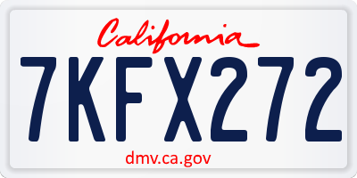 CA license plate 7KFX272
