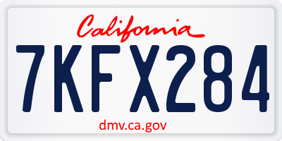 CA license plate 7KFX284