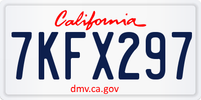 CA license plate 7KFX297