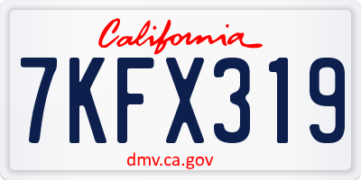 CA license plate 7KFX319