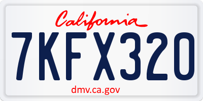 CA license plate 7KFX320