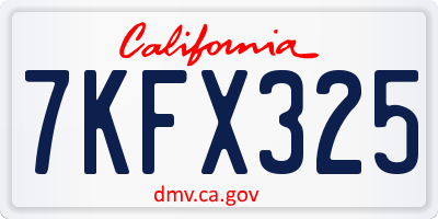 CA license plate 7KFX325