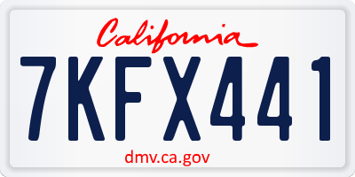 CA license plate 7KFX441