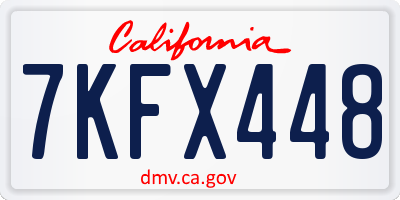 CA license plate 7KFX448