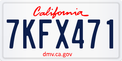 CA license plate 7KFX471