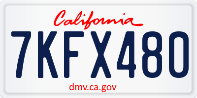 CA license plate 7KFX480