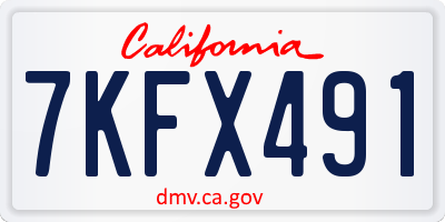 CA license plate 7KFX491
