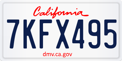 CA license plate 7KFX495
