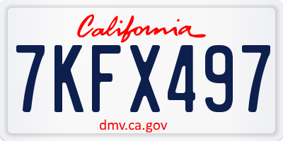CA license plate 7KFX497
