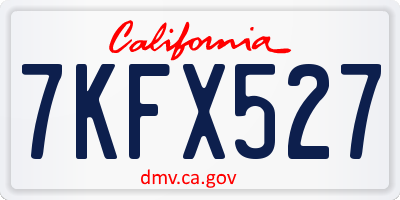 CA license plate 7KFX527