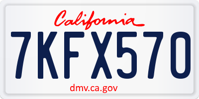 CA license plate 7KFX570