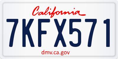 CA license plate 7KFX571