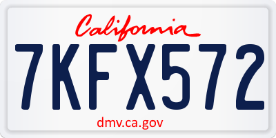 CA license plate 7KFX572