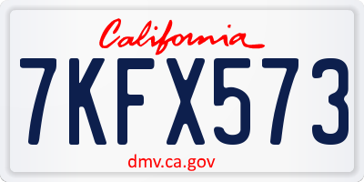 CA license plate 7KFX573