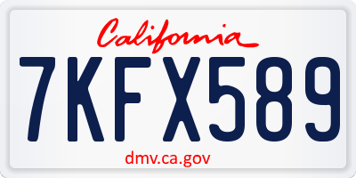 CA license plate 7KFX589