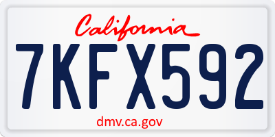 CA license plate 7KFX592