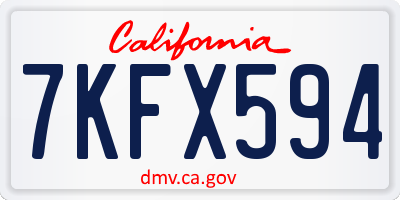 CA license plate 7KFX594