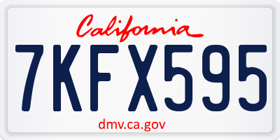 CA license plate 7KFX595
