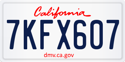 CA license plate 7KFX607