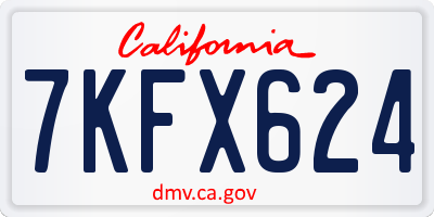 CA license plate 7KFX624