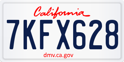 CA license plate 7KFX628