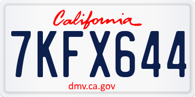 CA license plate 7KFX644