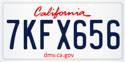 CA license plate 7KFX656