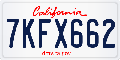CA license plate 7KFX662