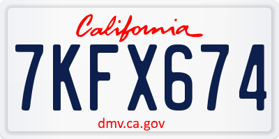 CA license plate 7KFX674